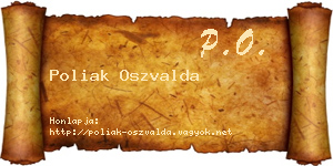 Poliak Oszvalda névjegykártya